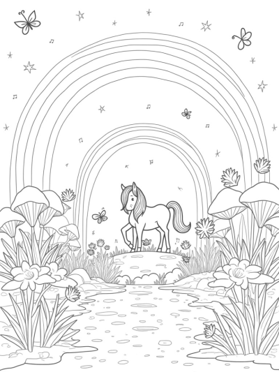 Majestic Pony in a Whimsical Garden