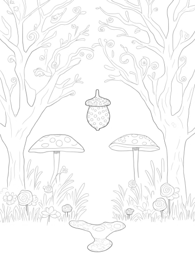 Twisted Trees and Colorful Mushrooms in a Shadowy Forest