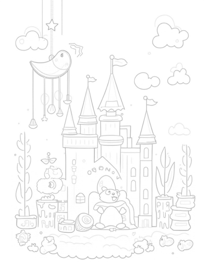 Playful Castle Made of Building Blocks