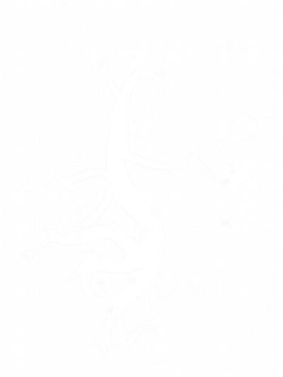 Twisting Tree with Luminescent Mushrooms and Floating Lanterns