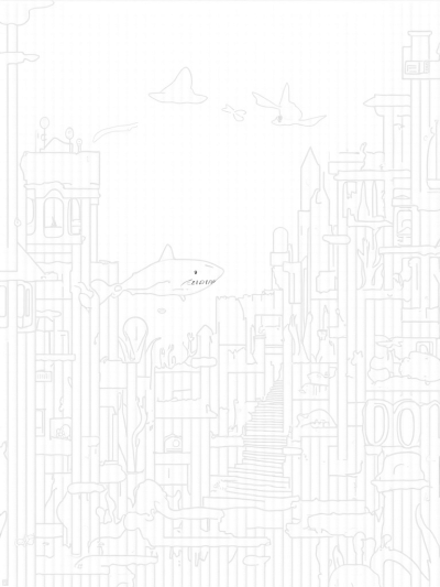 Underwater City of Shark Buildings