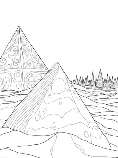 Vibrant Geometric Landscape with Triangles