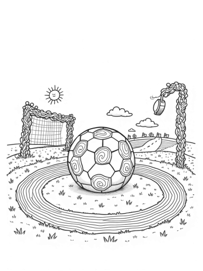 Colossal Soccer Ball and Oversized Cleats Coloring Fun