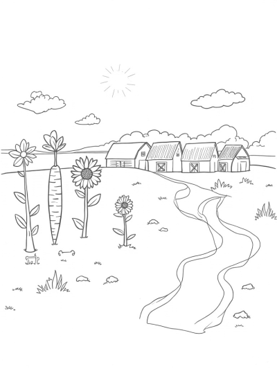 Giant Carrot Lookout and Milk River Farm Scene