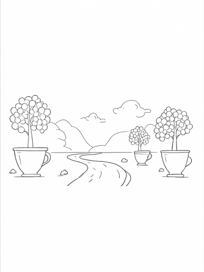 Boba Tea Garden with Oversized Tapioca Pearls