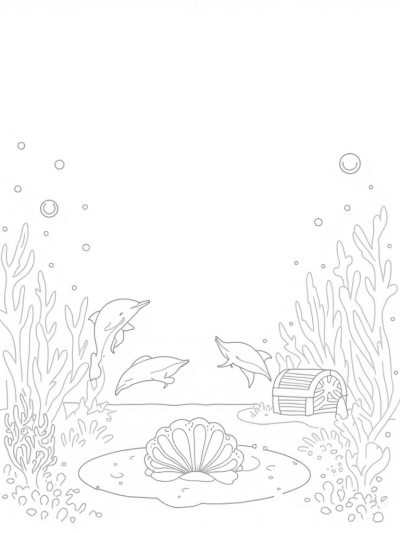 Dolphins Leaping Through Seaweed in an Underwater Paradise