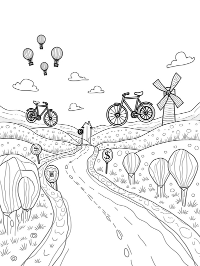 Floating Bicycles and Colorful Paint Rivers