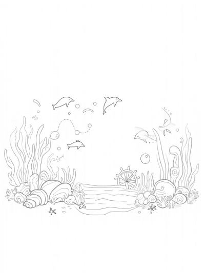 Underwater Garden with Dolphins and Coral Reefs