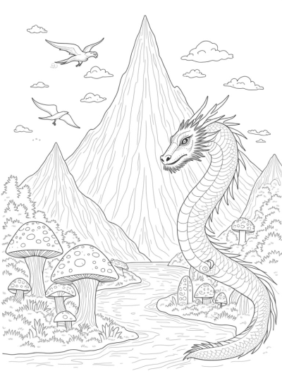 Majestic Dragon Embracing the Crystal Peak