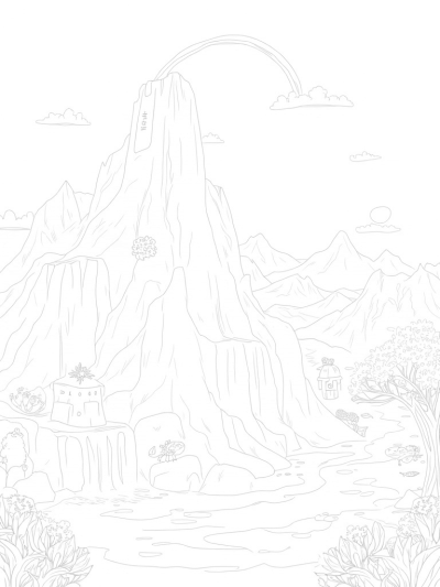 Majestic Mountain with Ancient Tablet and Olive Tree