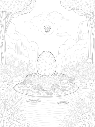 Prehistoric Jungle with Dinosaurs and a Triceratops Sun