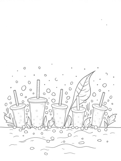 Boba Tea Blossom Garden