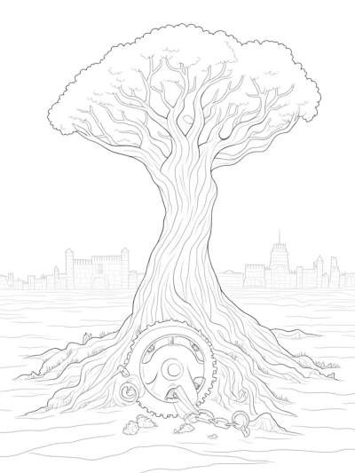 Giant Tree Overlooking a Forgotten City