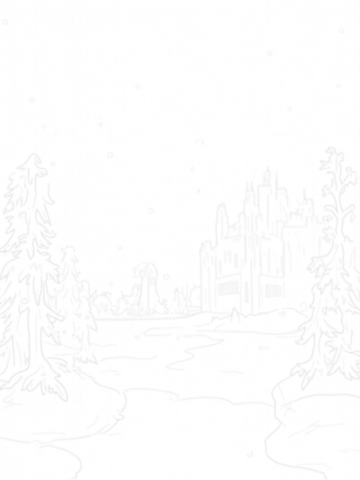 Enchanting Ice Palace Surrounded by Snowflakes