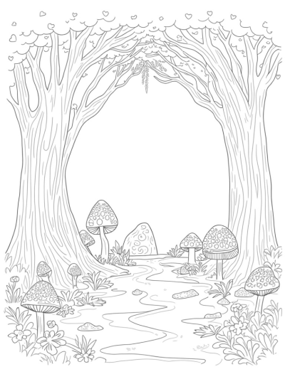 Twisted Trees and Heart-Shaped Pebbles in a Forest Glade