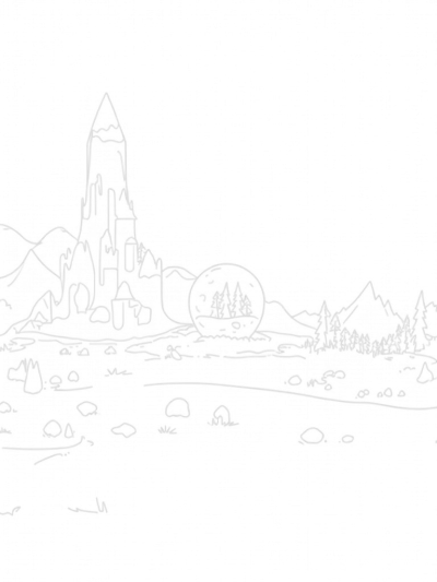 Frozen Landscape with Ice Sculptures and a Crystalline Castle