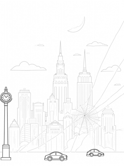 Twisted Skyscrapers and Spider Webs at Dusk