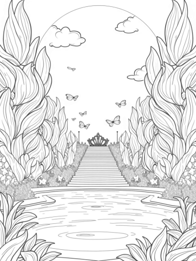 Enchanted Garden with Flower Towers and a Tiara