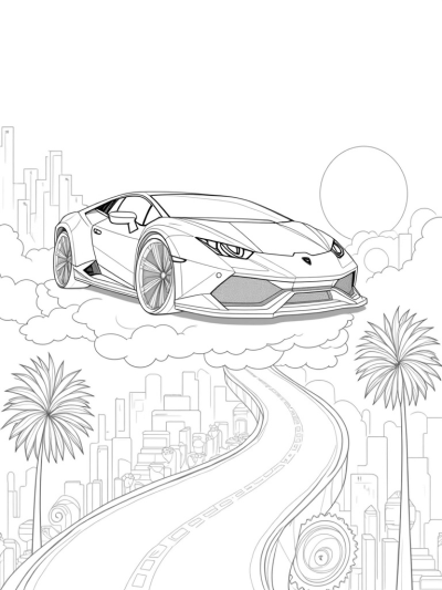 Sleek Crystal Lamborghini on a Floating Cloud