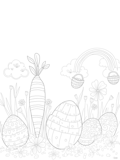 Easter Egg Garden with a Giant Carrot