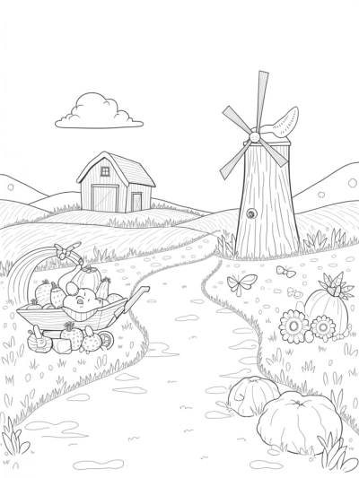 Giant Watering Can and Rainbow Fields