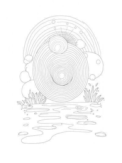 Swirling Vortex of Colorful Circles