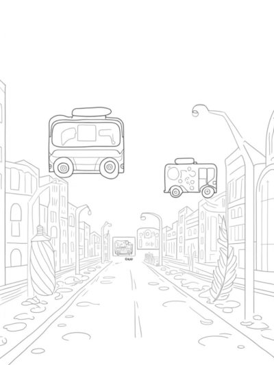 Floating Buses and Giant Plants in a Whimsical City