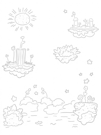 Floating Islands with Giant Mushrooms and Waterfalls