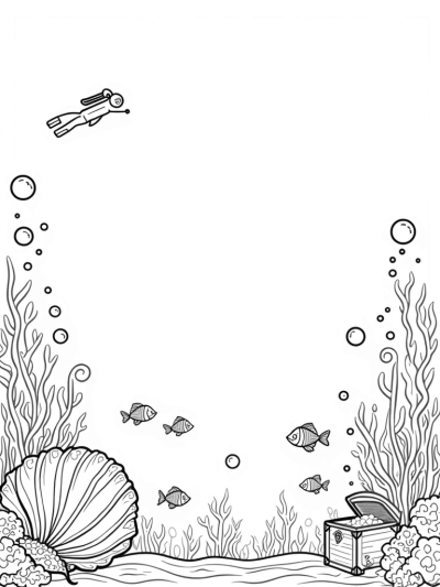 Underwater Wonderland with a Shark-Shaped Coral Reef