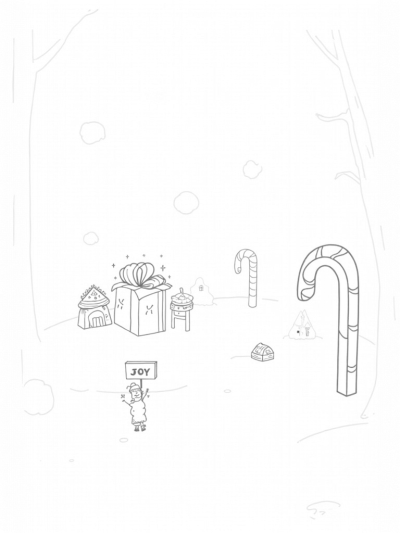 Candy Cane Pathway in a Winter Wonderland