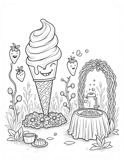 Smiling Strawberries and a Giant Ice Cream Cone