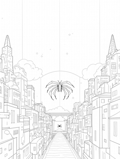 City Spider Webs and Comic Panels