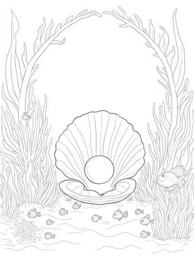 Luminous Underwater Garden with Glowing Pearl