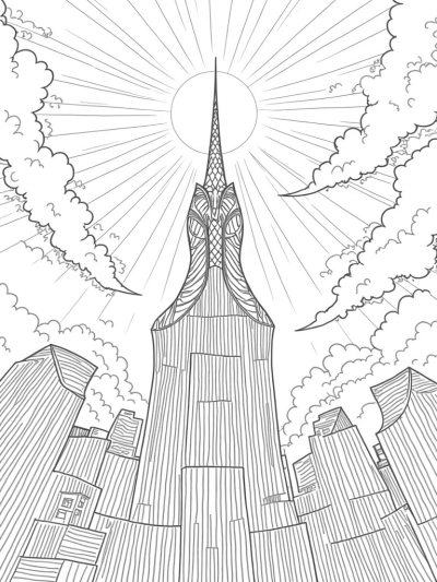 Spiraling Skyscrapers and Spider Motifs