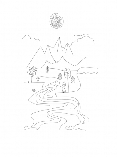 Winding River Through a Colorful Canyon