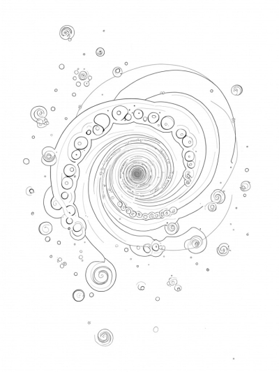 Cosmic Vortex of Colorful Circles