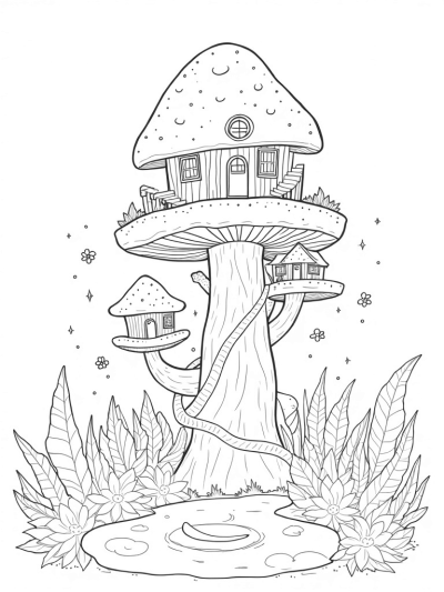 Treehouse Village on Twisting Mushrooms