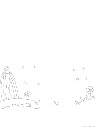 Dreamy Meadow with Pony Clouds and Rainbow Waterfall