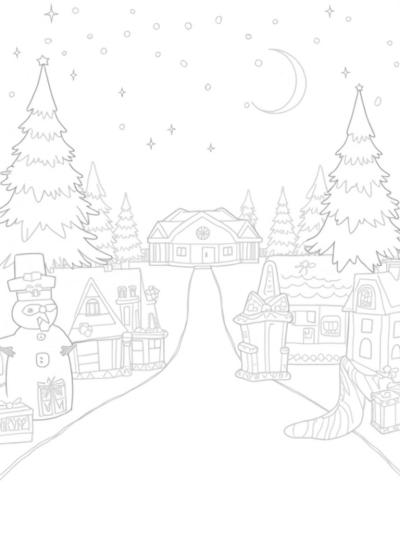 Gingerbread Village in a Winter Wonderland