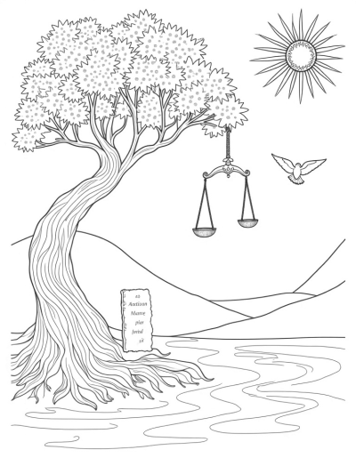 Twisting Tree with Doves and Scales of Justice
