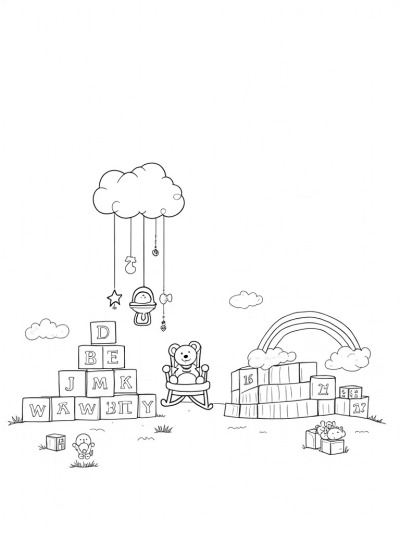 Oversized Building Blocks and a Cozy Rocking Chair