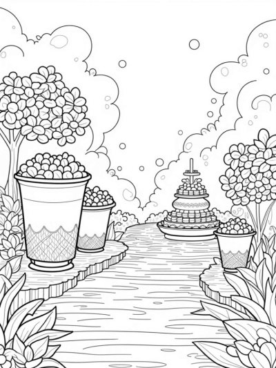 Boba Tea Garden with Tapioca Blossom Flowers