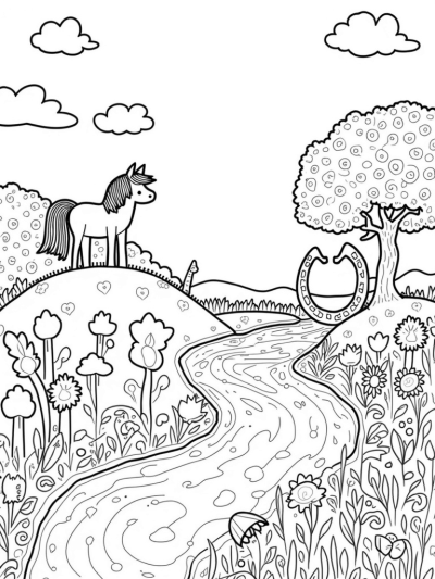 Majestic Pony in a Whimsical Meadow