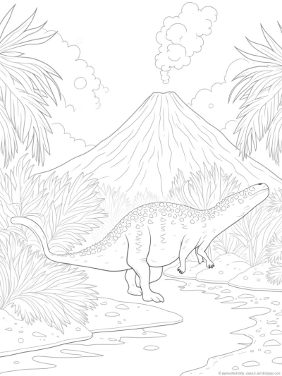 Stegosaurus in a Prehistoric Jungle