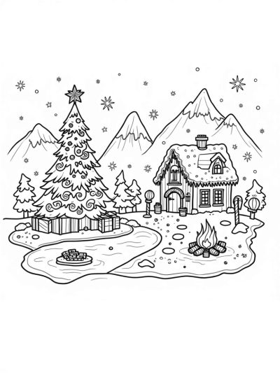 Gingerbread House Holiday Village