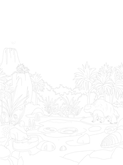 Prehistoric Jungle with Dinosaurs and a Volcano