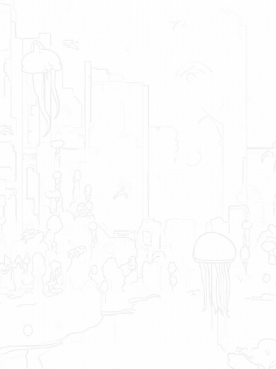 Underwater City with Dolphins and Jellyfish