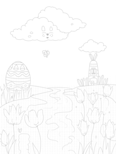 Bunny Cloud and Pastel Egg Meadow