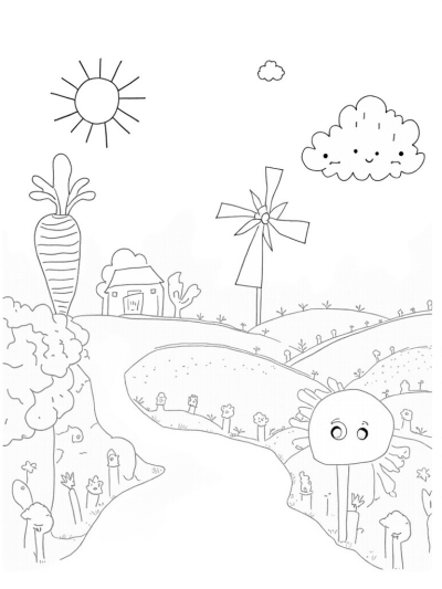 Giant Veggies and a Barn-Shaped Cloud