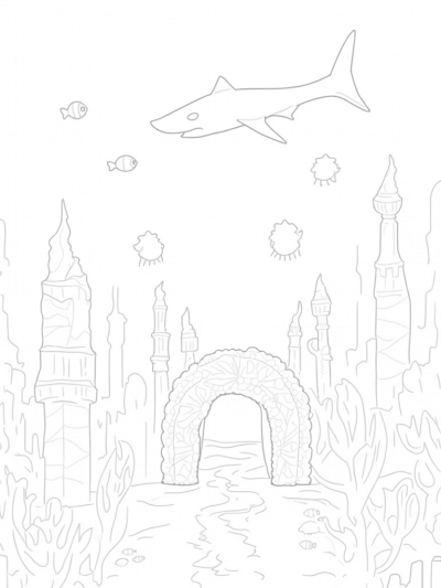 Underwater City of Coral and Jellyfish